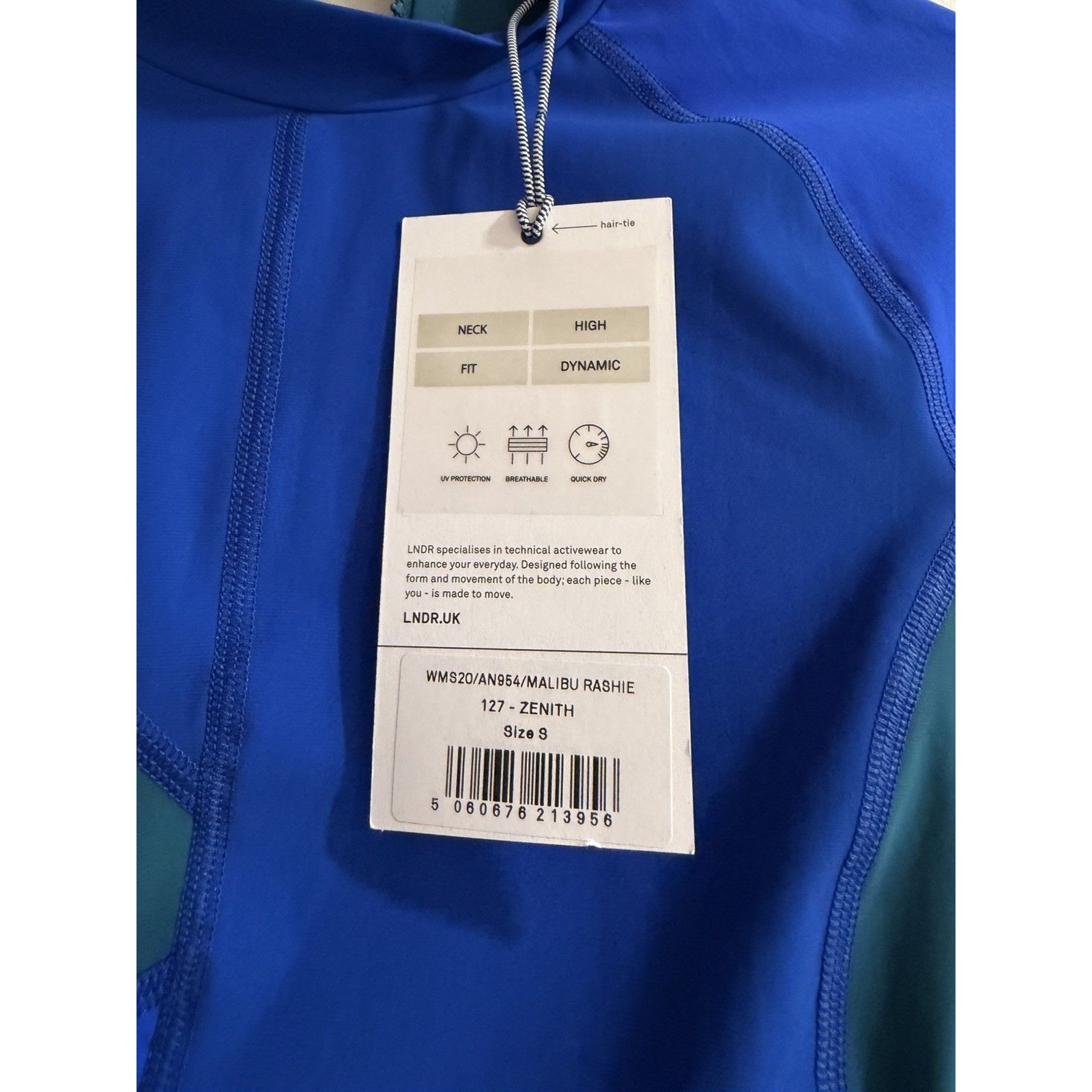 Lndr Malibu Color Blue Block Design Rashguard Top Size Small Nwt Retail $180 — image 5 of 5